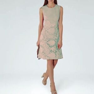 Reiss Sage Green Rebbie Lace A Line Cocktail Dress Size 4
